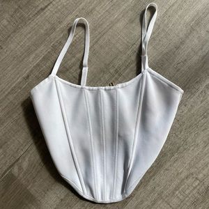 white corset with adjustable straps